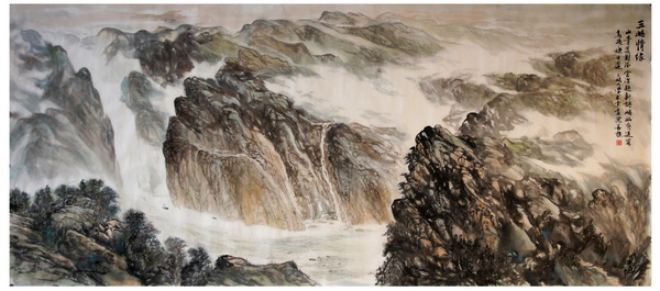 王善樵《三峡情缘》(80x180cm)