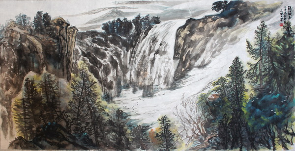 王善樵《银河溅玉图》69x138cm