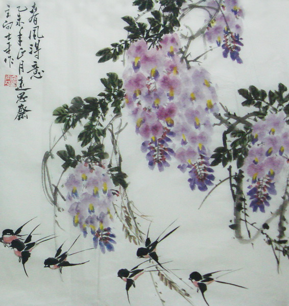 向士平《春风得意》68×68