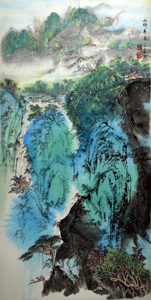 魏明果《山乡春色》138X70