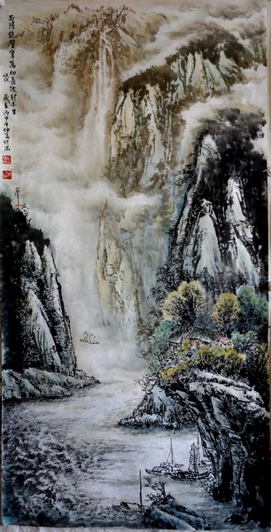 魏明果《西陵绝壁耸万仞》140X70