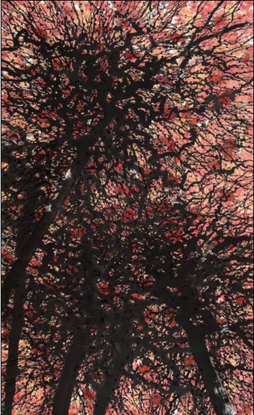 鞠占圃《山水》68x136cm3