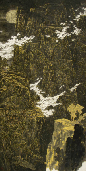 鞠占圃《山水》68x136cm6