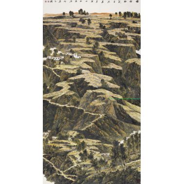 鞠占圃《生命印记》240×120cm