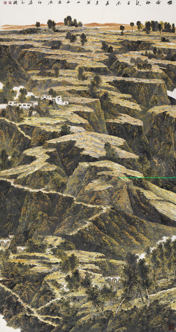 鞠占圃《生命印记》240×120cm