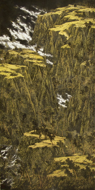 鞠占圃《山魂》240×120cm