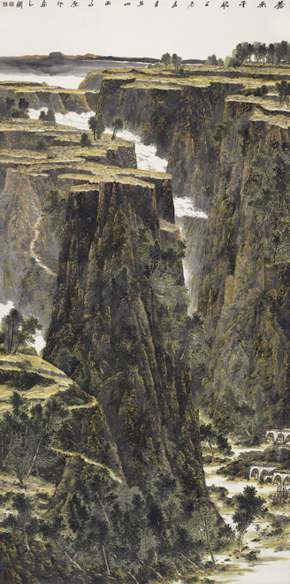 鞠占圃《沧桑千秋》240×120cm