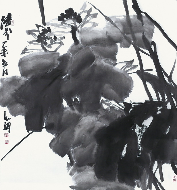 鞠占圃《清芬》98x98cm